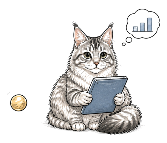 抱着平板电脑的缅因猫